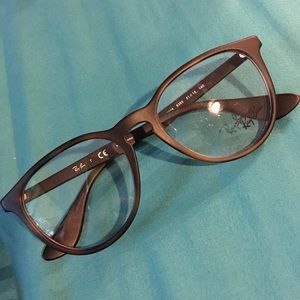 Rayban matte rubber dark tortoise optical clear lens glasses frames